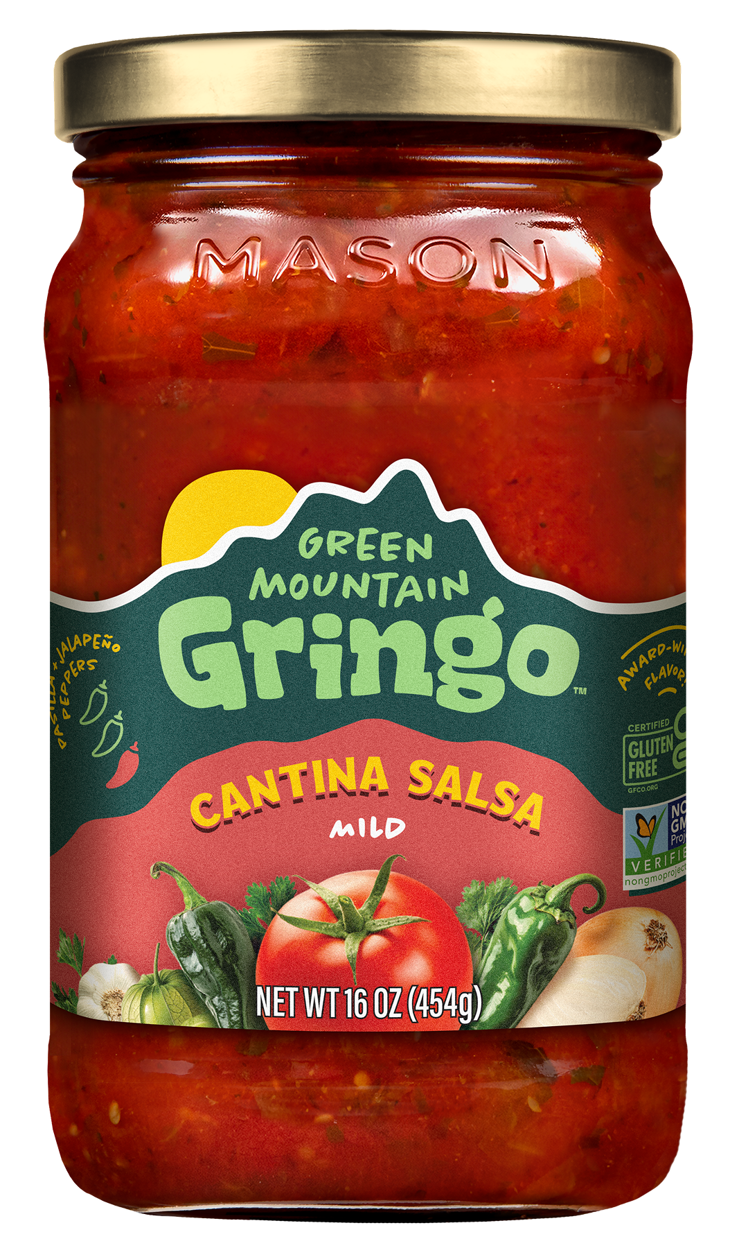 Green Mountain Gringo Mild Cantina Salsa jar