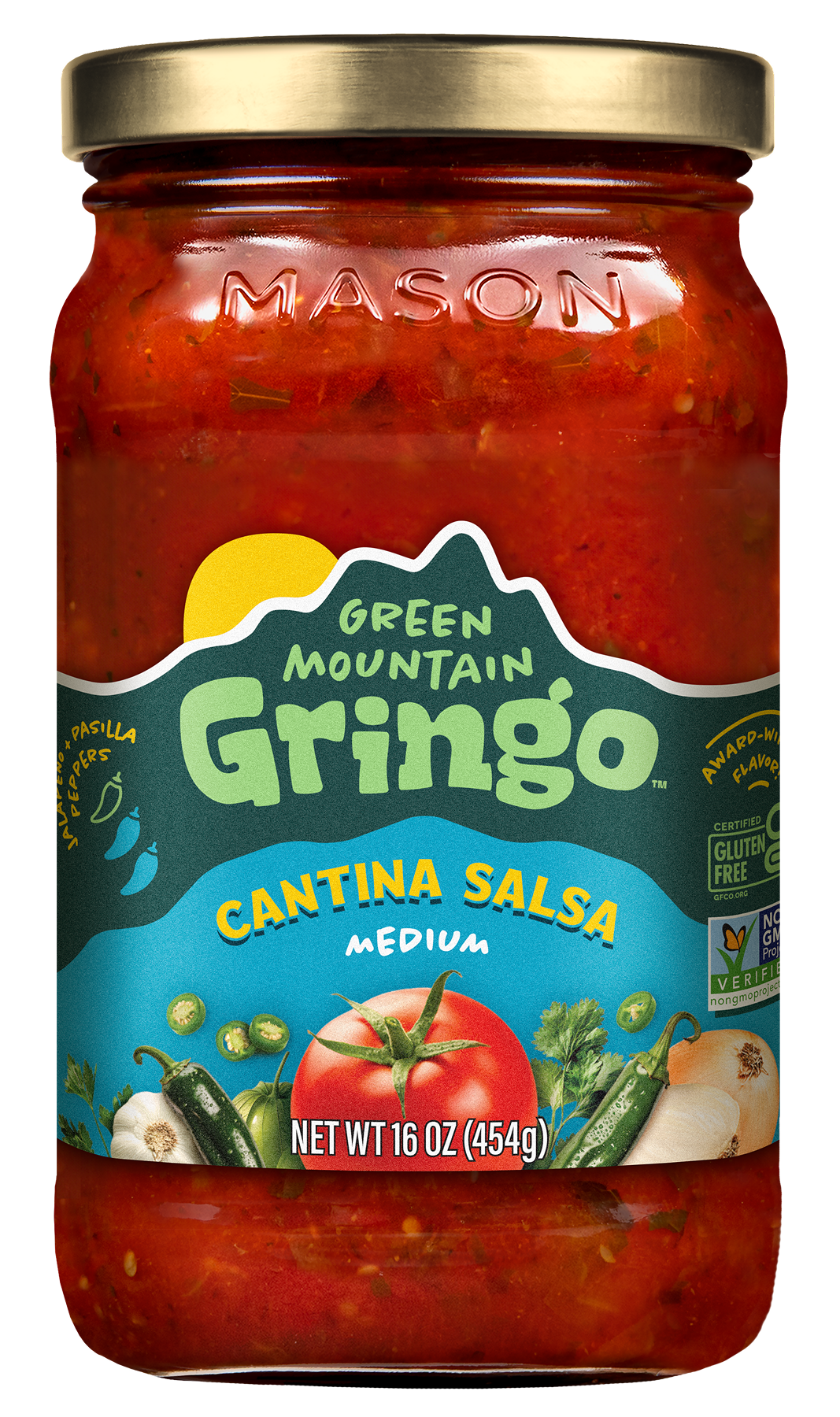 Green Mountain Gringo Medium Cantina Salsa jar