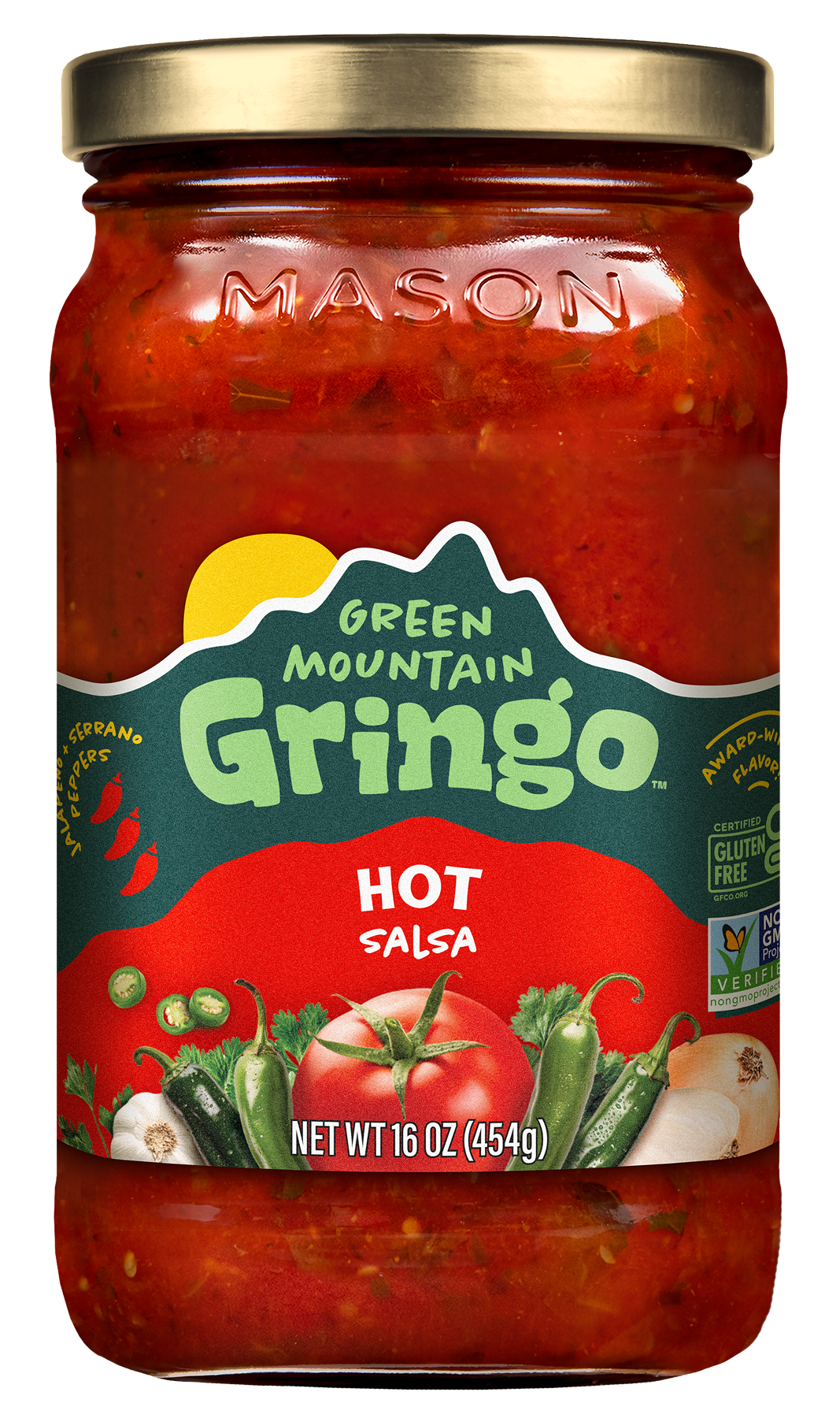 Green Mountain Gringo Hot Salsa jar