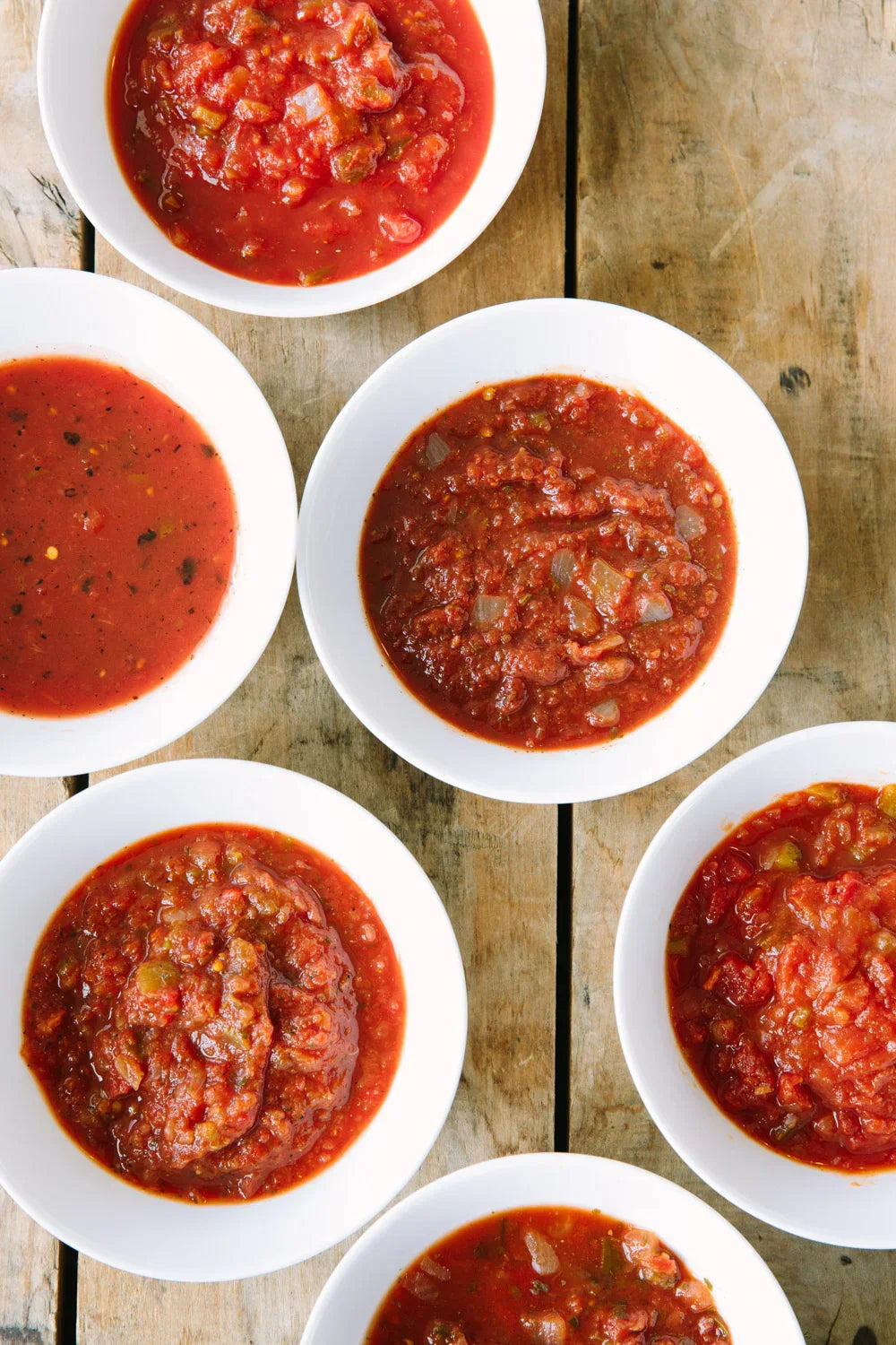different salsa flavors